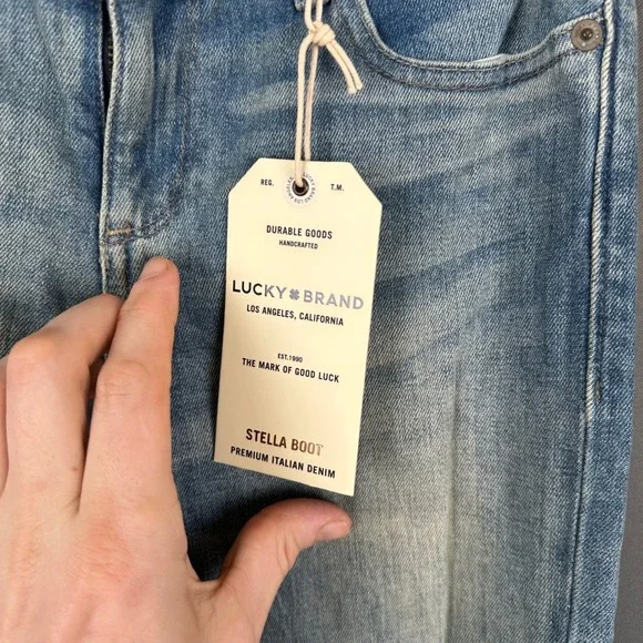 Lucky Brand Stella Boot Low Rise Italian Denim Jeans Waterstop Blue 00/24 Ankle - Picture 4 of 11